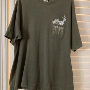 Warner Bros Studio Store Bugs Bunny Greenish-Gray Heavyweight Short Sleeve Tee